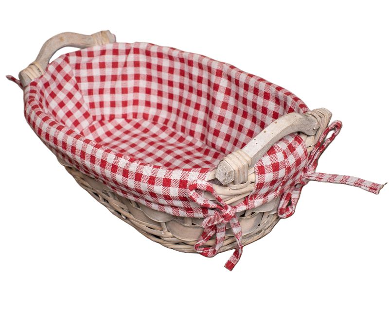 Kurv Hvittet med Rødt trekk