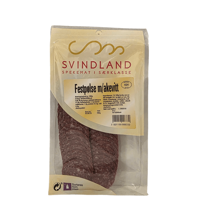 Hovedbilde Festpølse med Akevitt Skivet 70g 